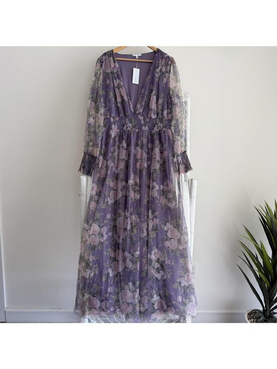 Baltic Born Dresses & Skirts - Baltic Born Dress 3XL Purple Layla‎ Tulle Floral Maxi Boho Romantic Ethereal
